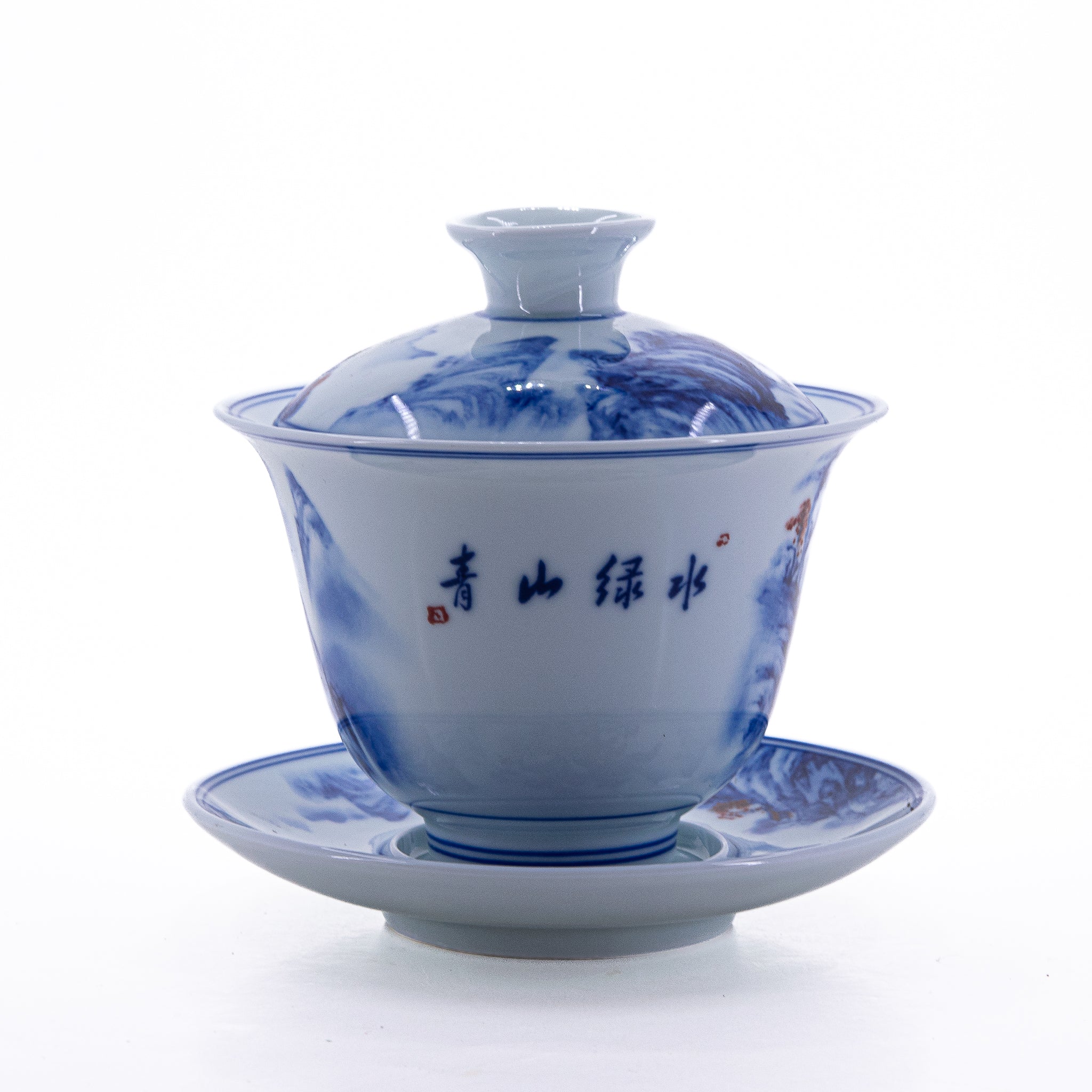 Blue and White Underglaze Red Porcelain Landscape Design Gaiwan #1a€69.95GaiwanmySiteTEAWAVYTEAWAVY