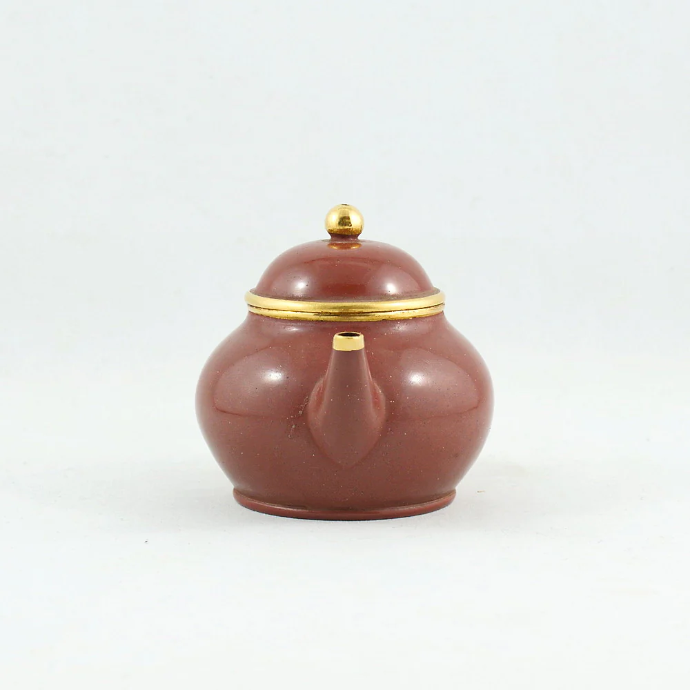 Yixing Gold Mounted Shuimo Polished Pear Shape Chinese Teapot€599.95Yixing TeapotsmySiteTEAWAVYTEAWAVY